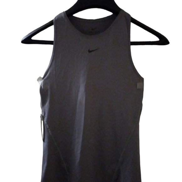 NWT! NIKE Pro Dri-Fit Racerback Slim Fit Tank Top Heathered Gray Women's… - Picture 2 of 12